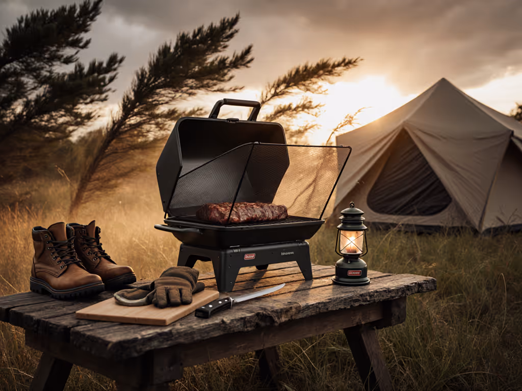 Game Processing Grill: Windproof Camp Cooking in 2 Min